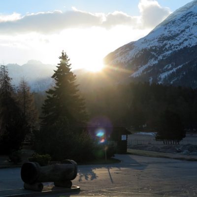 In St. Moritz geht die Sonne auf.